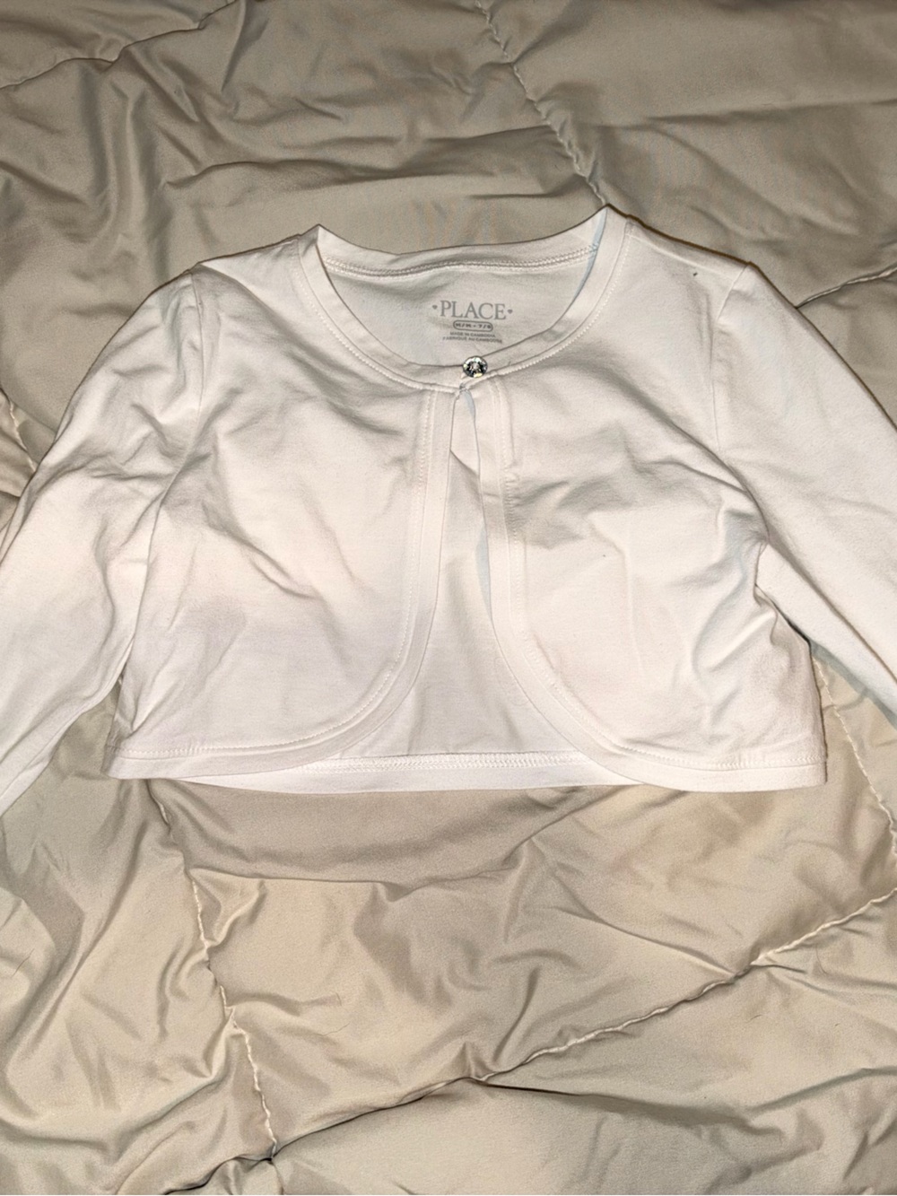 The Children's Place White Long-Sleeve Cropped Bolero
